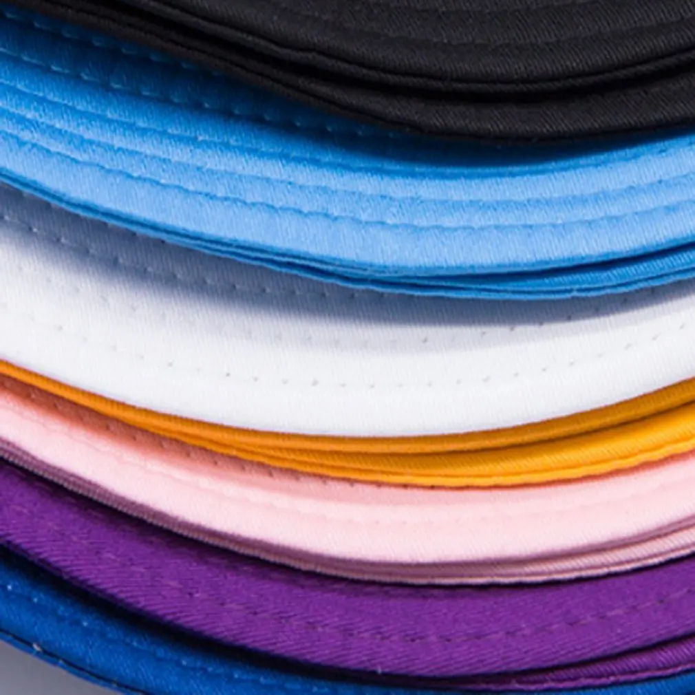 New Fashion solid Hat White Black Bucket Hat Reversible Fisherman Caps Summer Hats For Women Gorras фиолетовая Шляпа рыбака