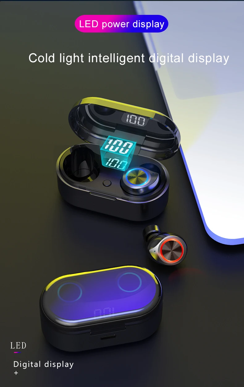 TWS Active Noise Cancelling Wireless Headphone Sport Wireless Headphones Bluetooth The Strongest Touch Control Wireless Earbuds