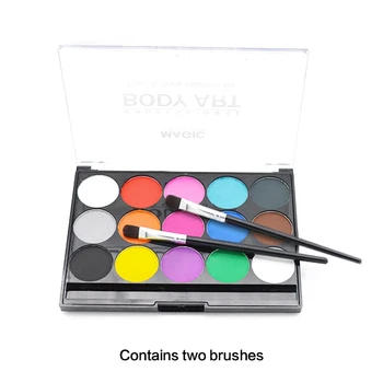 

15 Colors Non Toxic Face Painting Body Makeup Safe Water Paint Oil With Brush Christmas Halloween Party Tools