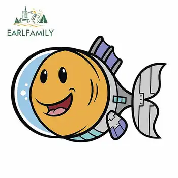 

EARLFAMILY 13cm x 8.9cm for Robotic Marine Fish In The Ocean Car Bumper Window Stickers DIY Sticker 3D Occlusion Scratch Decal