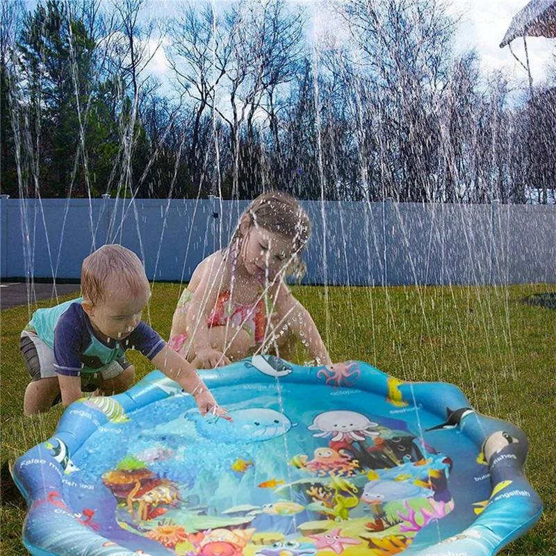 

Inflatable Splash Pad Baby Sprinkler Pad Play Center,Wading Pool Fun Summer Outdoor Water for Toddler Girls and Boys
