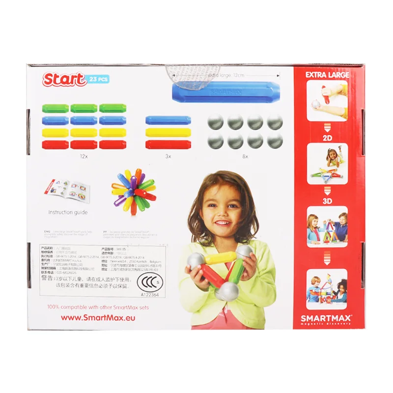 

Belgium SmartMax Beginner Version Children Cold Warm Color Magnetic Wand Connection Ball Inserted Building Blocks Toy 1 + Series