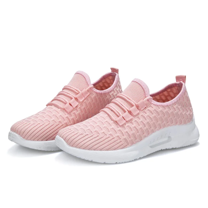 Новинка года; теннисные туфли; женские летние дышащие туфли; цвет черный, розовый, белый; женские кроссовки на платформе; Chaussure Femme Tenis Mujer - Цвет: Розовый