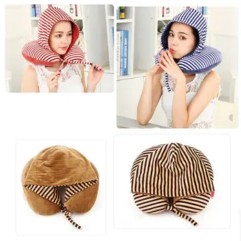 

Kuulee Hooded U Shaped Neck Pillow for Office Afternoon Nap Airplane Traveling
