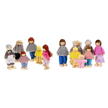 

2 Set Happy Doll Family Toy (Clothes Are Random) ,6 People & 7 People