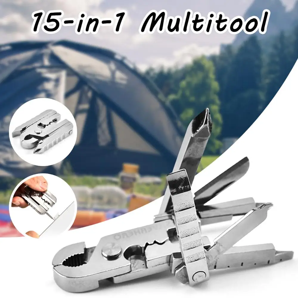 

Multi Tool 15-in-1 Pocket Tool multi Pliers Saw Cutters for EDC Stainless Steel Utility Tools with Sheath
