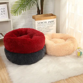 

Pet Dog Bed Soft cute Donut Cuddler Round Dog Kennel Ultra Soft Washable Dog and Cat Cushion Bed Winter Warm Sofa hot sell