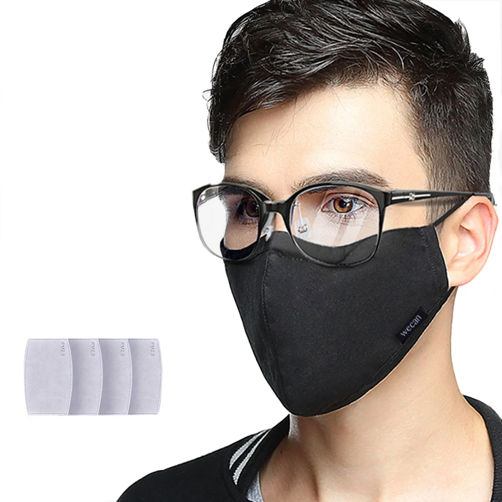 Корейская хлопковая маска для лица KN95, противопылевая маска, респиратор с фильтром с активированным углем, черная маска Kpop на рот