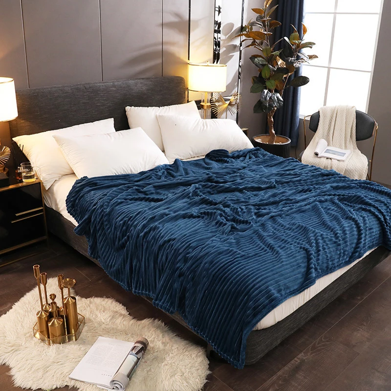 Многофункциональное бархатное одеяло кораллового цвета в полоску, одноцветное одеяло для дивана, кровати, четыре сезона, домашний сон в путешествиях, покрывало, одеяло