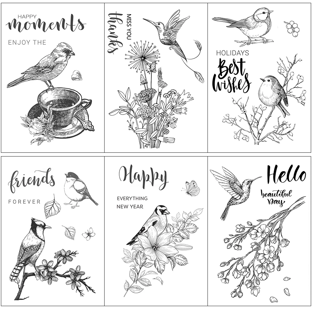 AZSG Beautiful Flowers and Birds Clear Stamps/Seal For DIY Scrapbooking Card Making Album Decorative Silicone Stamp Craft clear stamps,silicone stamps,rubber stamps