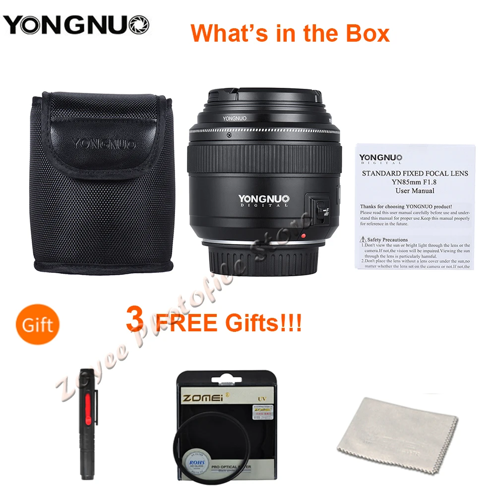 Светодиодная лампа для видеосъемки YONGNUO YN85mm F1.8 Камера объектив с фиксированным фокусным расстоянием для Canon EF крепление EOS 85 мм AF/MF Стандартный Средний телеобъектив с фиксированным фокусным расстоянием Камера объектив 5diii