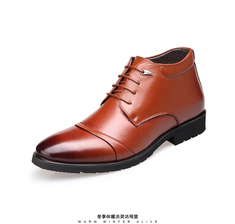 Новинка; мужские кожаные зимние ботинки ручной работы; высококачественные теплые зимние мужские ботинки; мужские Ботильоны; мужская деловая модельная обувь