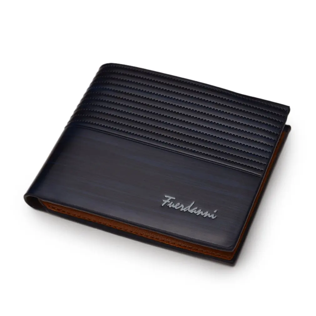 

Vintage PU Leather Two Fold Flip Type Short Wallet Business Man Money Cash Card Coin Holder Wallet Case With Inner Card Slot