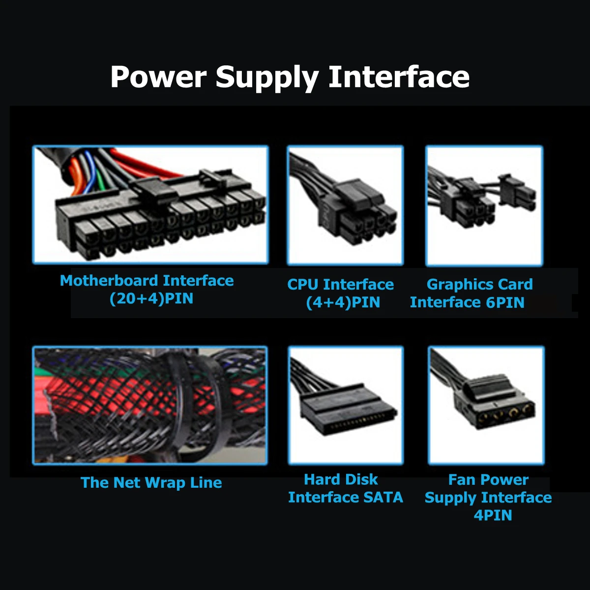 Черный Блок питания 1000 Вт PSU PFC бесшумный вентилятор ATX 24 контакта 12 В блок для ПК