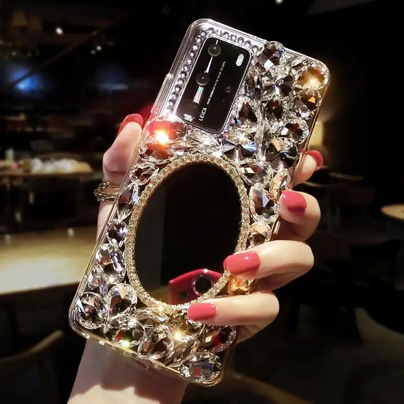 Чехол со стразами для Samsung galaxy S10Lite Note 10Lite A21 S S20 S20Plus A71 A51 A81 a91зеркальные чехлы с