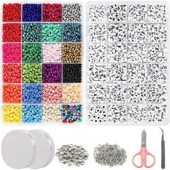 

Beads for Bracelets, with 1320 Pcs Letter Beads for Jewelry Bracelets Making and Crafts with Accessories DIY Material