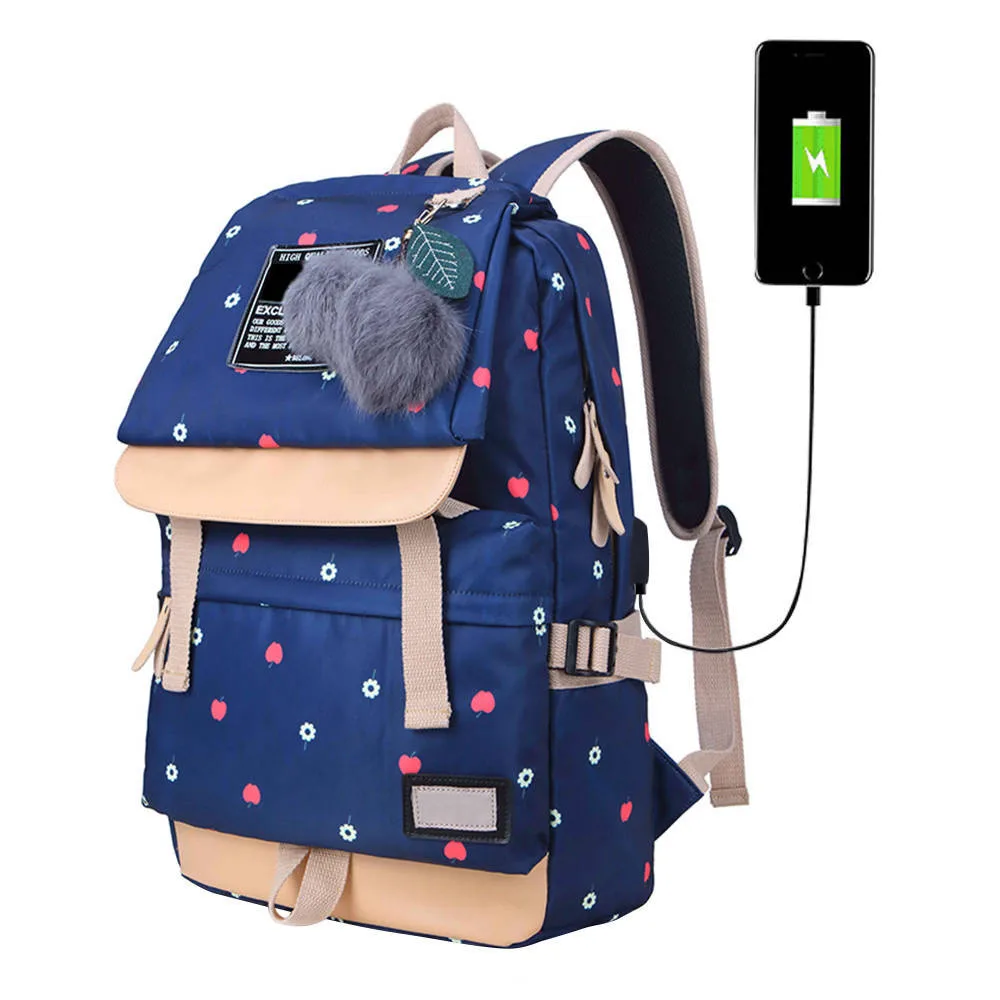 Женские мужские рюкзаки с принтом с меховым шариком, школьная сумка для девочек-подростков, женская сумка для ноутбука, дорожная сумка на заднюю панель, сумка,# T3G