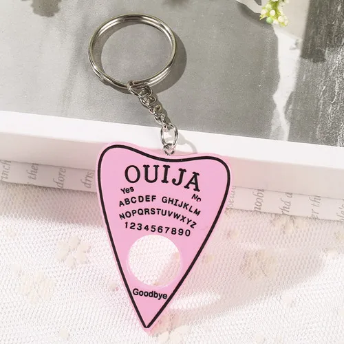 1 шт. цепочка для ключей для сумки Ouija Planchette амулеты градиентная смола доска брелок для женщин - Цвет: solid pink