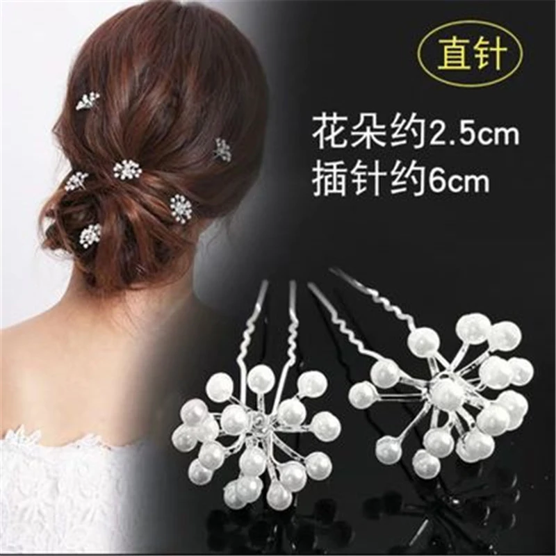10Pcs Simple Crytal Crown Hair clips Handmade Flower Bridal Wedding Jewelry Accessories Women Headress Star Hairpins for Bride