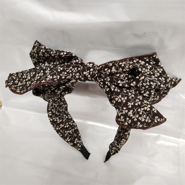 Floral Big Bow  Hairbands  For Women Korea Hair Accessories For Girls Hair Band Hair Bows  Hairband Headbands Light Grey