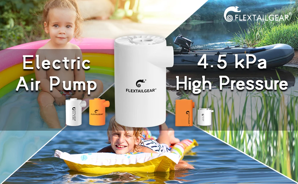 può gonfiare rapidamente piscine la pompa ad aria più leggera ricaricabile tramite USB FLEXTAILGEAR La pompa ad aria portatile lettini ad aria con batteria al litio da 3600 mAh cuscini d'aria 