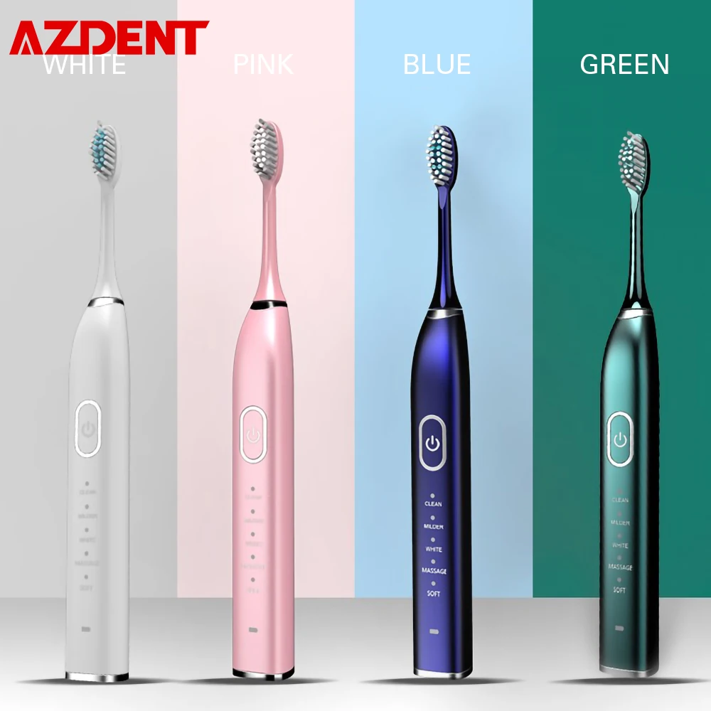 USB Rechargeable Ultrasonic Electric Toothbrush 5 Brush Heads 5 Modes 2 Vibrating Intensity 30S Reminder 2min Timer Waterproof USB Rechargeable Ultrasonic Electric Toothbrush 5 Brush Heads 5 Modes 2 Vibrating Intensity 30S Reminder 2min Timer Waterproof