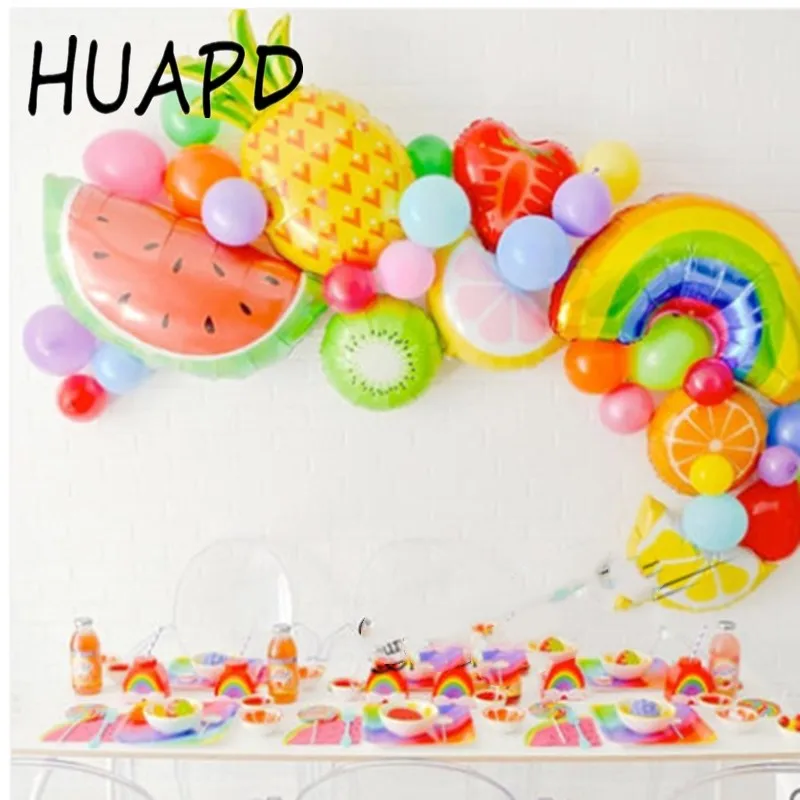 Large Flamingo Donut Sunglasses Watermelon Pineapple Balloons Birthday Summer Theme Party Fruits Helium Globos Decorative Toys