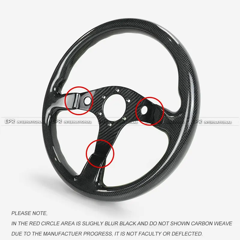 Glossy/Matte Carbon General S Type Flat Steering wheel(340mm diamete, 6 bolts 70mm PCD(Same fitment with MOMO, OMP& Sparco