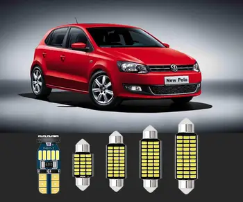 

6 sets new super bright car interior led white lights T10&36mm For Volkswagen Amarok Beetle Caddy CC Clasico Gol Golf Jetta Polo
