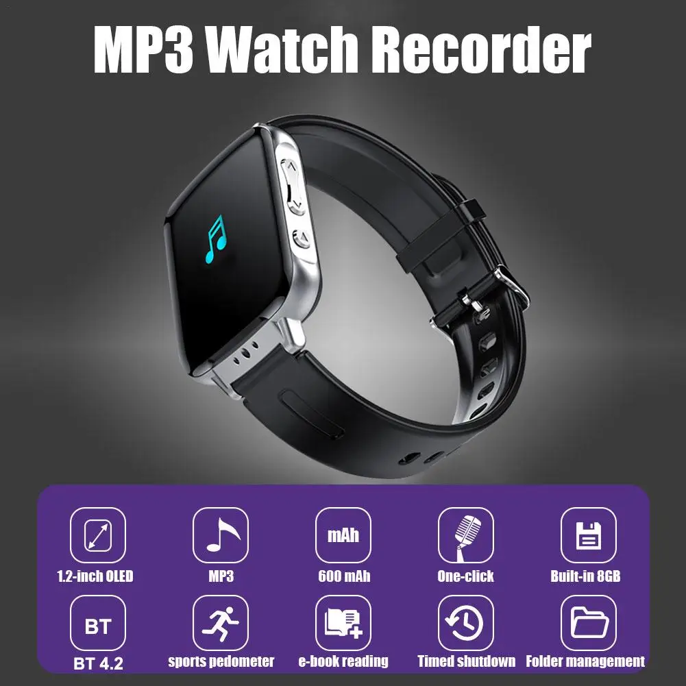 S11 8GB Watch Bluetooth Running Mp3 Sports Pedometers Lossless Music Player E-Book Mini Student Walkman Hifi With Headphones