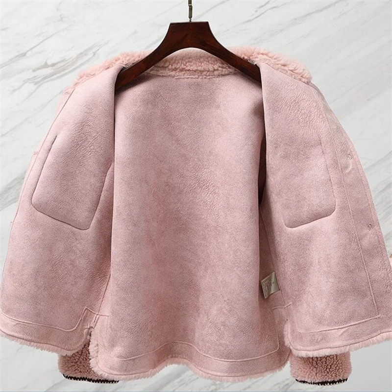 Fashion New Short Sheep Shearing Coats female Autumn Winter Korean Warm lambswool Faux Fur jacket women Loose overcoat Tide