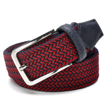 

2020 Hot Metal Stretch Belt For Men Canvas dress Stretch Braided Elastic Woven Leather Belt