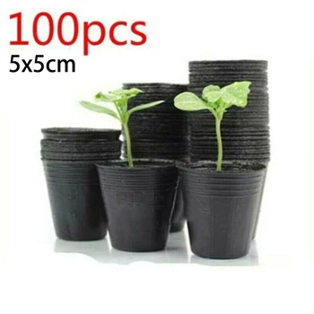 

Flower Seedling Pots Breathable Nutritional Black Home Starting 100Pcs