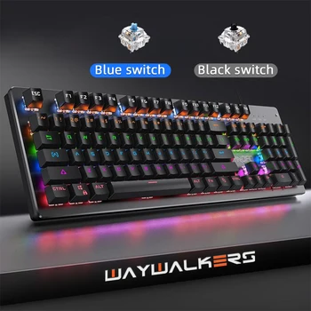 

Waywalkers ZK4 Russian Gaming Keyboard 104 Key USB Wired LED Backlit Mechanical keyboard gamer for laptop computer Spanish