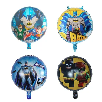 

50pcs Free shipping 18inch round Batman foil Balloons Happy Birthday children's toys super hero party ballons baby shower ballon