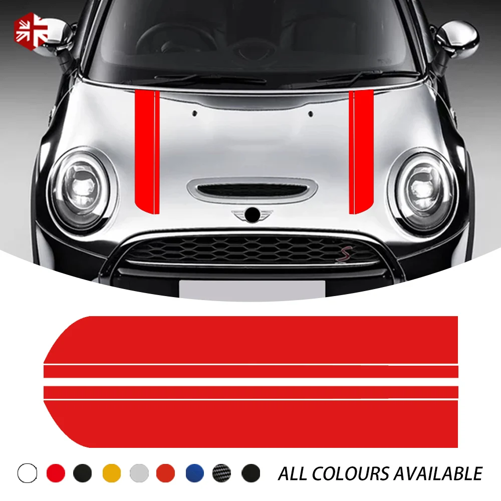 

2 Pcs Hood Decal Engine Cover Bonnet Stripe Sticker For MINI Cooper Contryman R60 F60 Clubman R55 F55 R56 F56 R58 R59 F54 R53