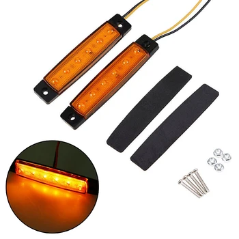 

6x Amber 12V/24V 6LED Side Marker Indicators Lights Lamp Truck Trailer Lorry RV Waterproof Tail Light Assembly