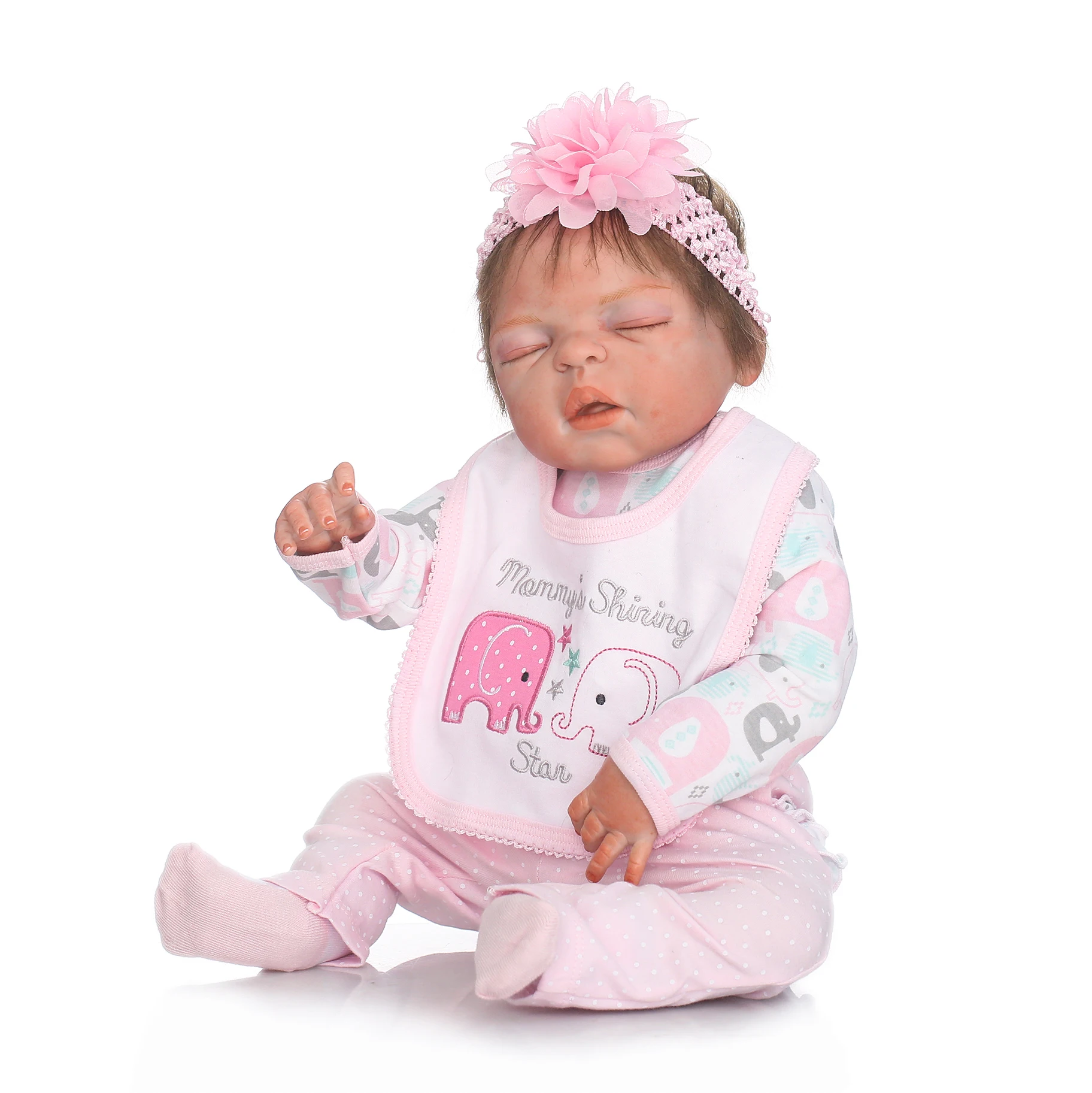 

48CM Bebe Realistic Reborn Dolls Premie Toddler Girls Doll Hand Detailed Painting Pinky Look Full Silicone Anatomically Correct