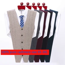 Высококачественный чистый кашемировый жилет кардиган вязаный свитер жилет компьютерный вязаный Повседневный v-образный вырез без рукавов Размер XS-2XL 3XL