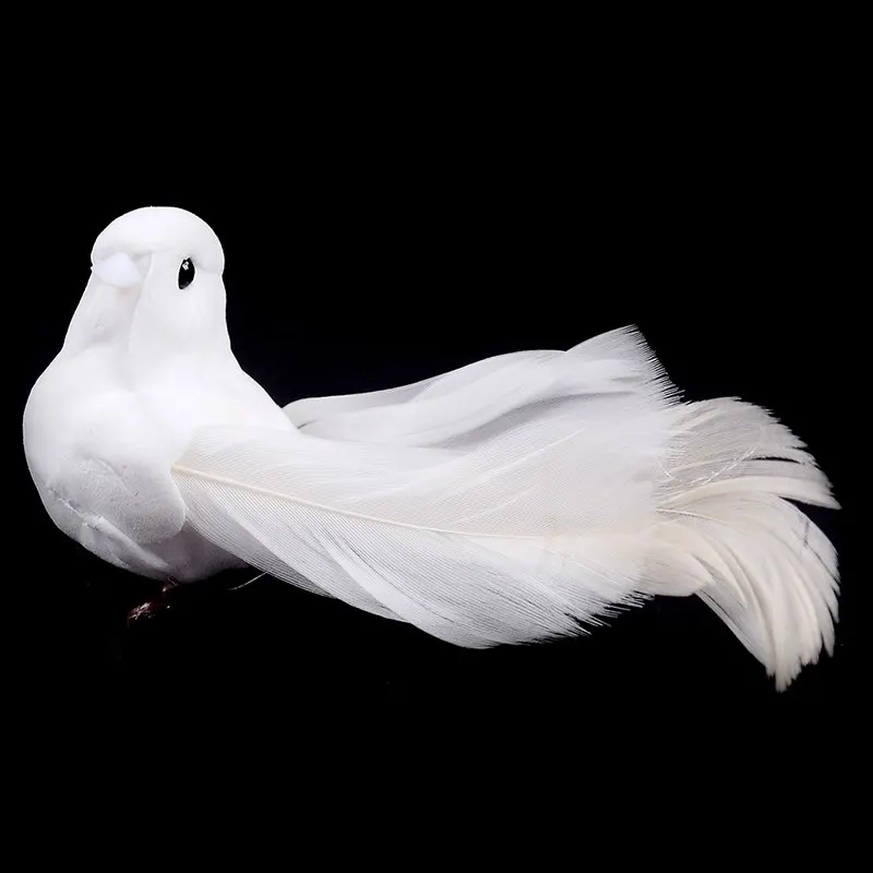 1Pc Wedding Decorative Doves Artificial Foam Feather Mini White Birds Craft Wedding Party Birds Decor Home Ornaments