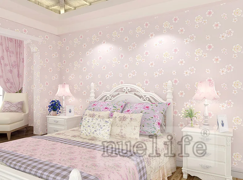 0,53x10 м романтический розовый желтый сад цветок 3D нетканые обои для свадебной комнаты детская комната обои для спальни