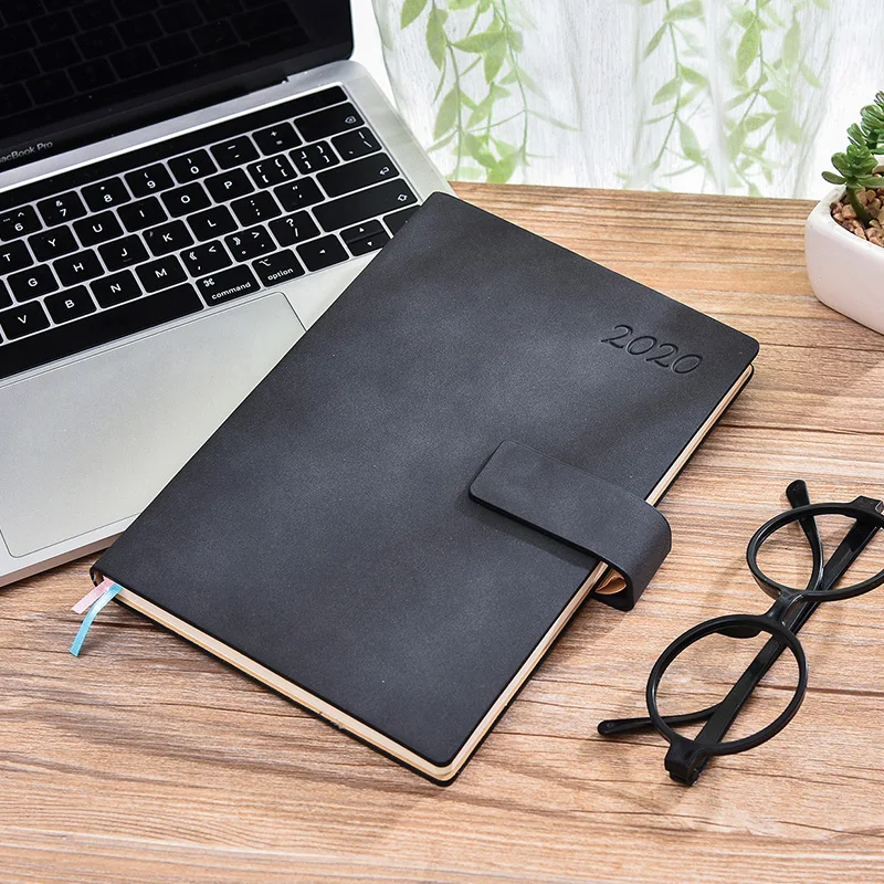 Черный Agenda планировщик А5 Дневник Блокнот-органайзер и дневники еженедельно ежемесячный Снова в школу бизнес ежедневный план путешествия записная книжка - Цвет: Черный