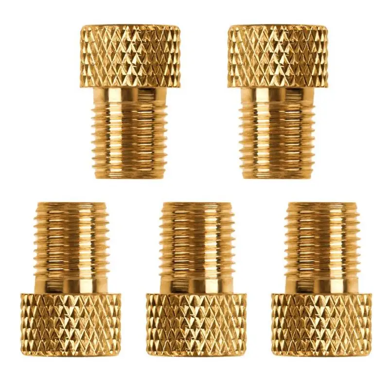5pcs Copper Presta to Schrader Adaptors Bicycle Pump Tire Valve Connectors afbeelding