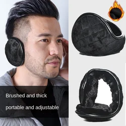 Men's Winter Earmuffs Women Portable Fur Headphones Plush Thickened Rear Wearing Ear Warmer Riding Ear Cover Foldable Earplugs