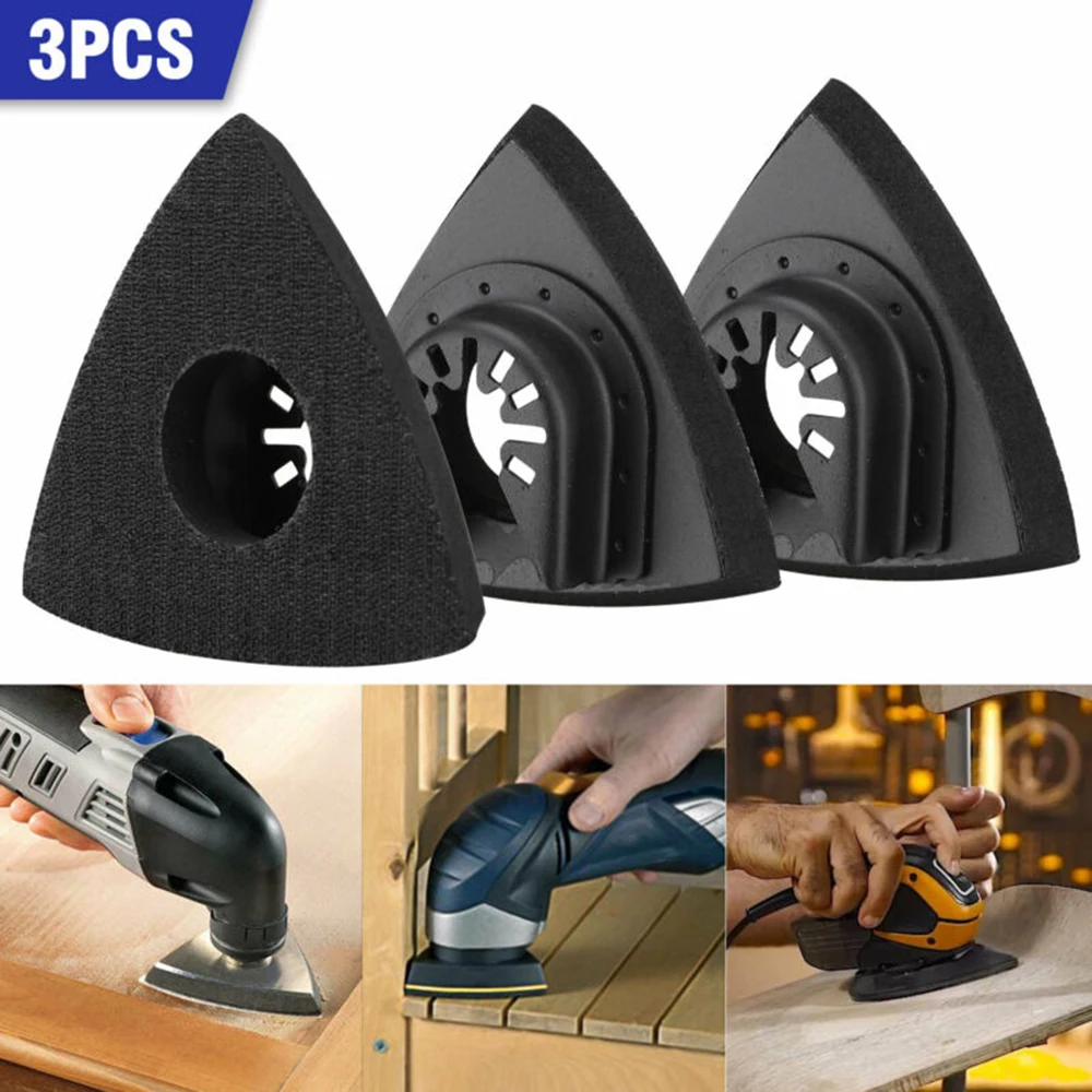3pcs Triangular Oscillating Tool Sanding Pad Quick Release Oscillating
