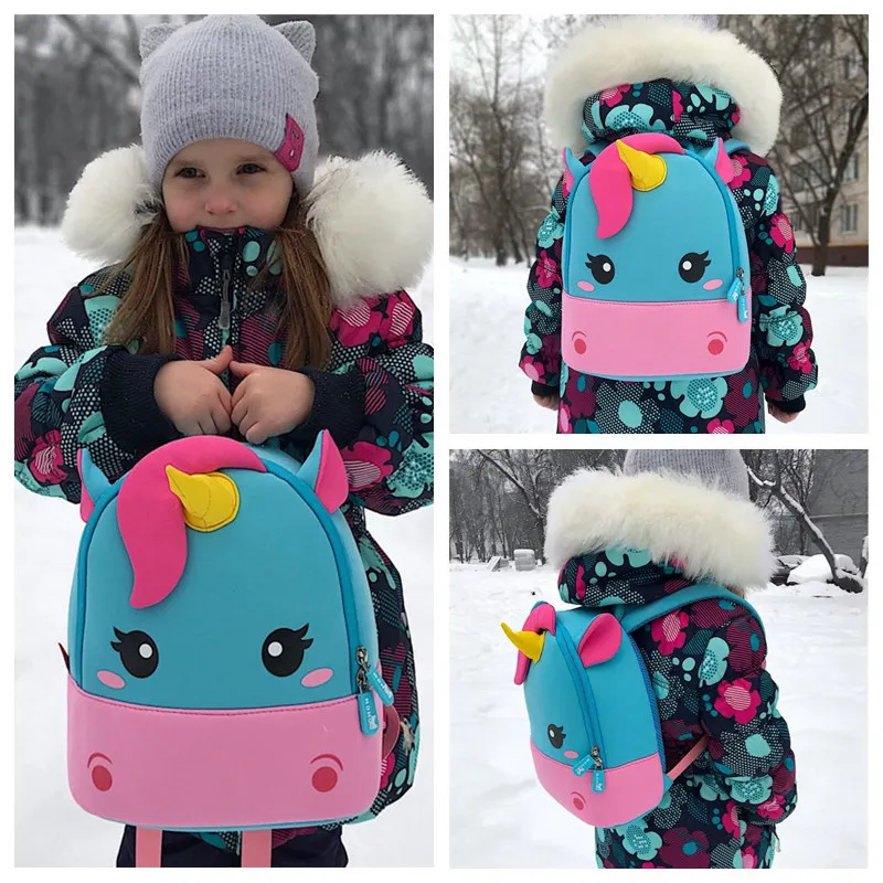 Новые рюкзаки для маленьких девочек, школьные сумки с 3D рисунком единорога для детей, трехразмерный Школьный Рюкзак Для Путешествий