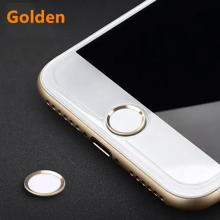 gold and white Главная Кнопка Наклейка сенсорный ID протектор отпечатков пальцев разблокировка клавиатуры Keycap протектор для IPhone5s 6 6s 7 чехлы пленка - Цвет: gold and white