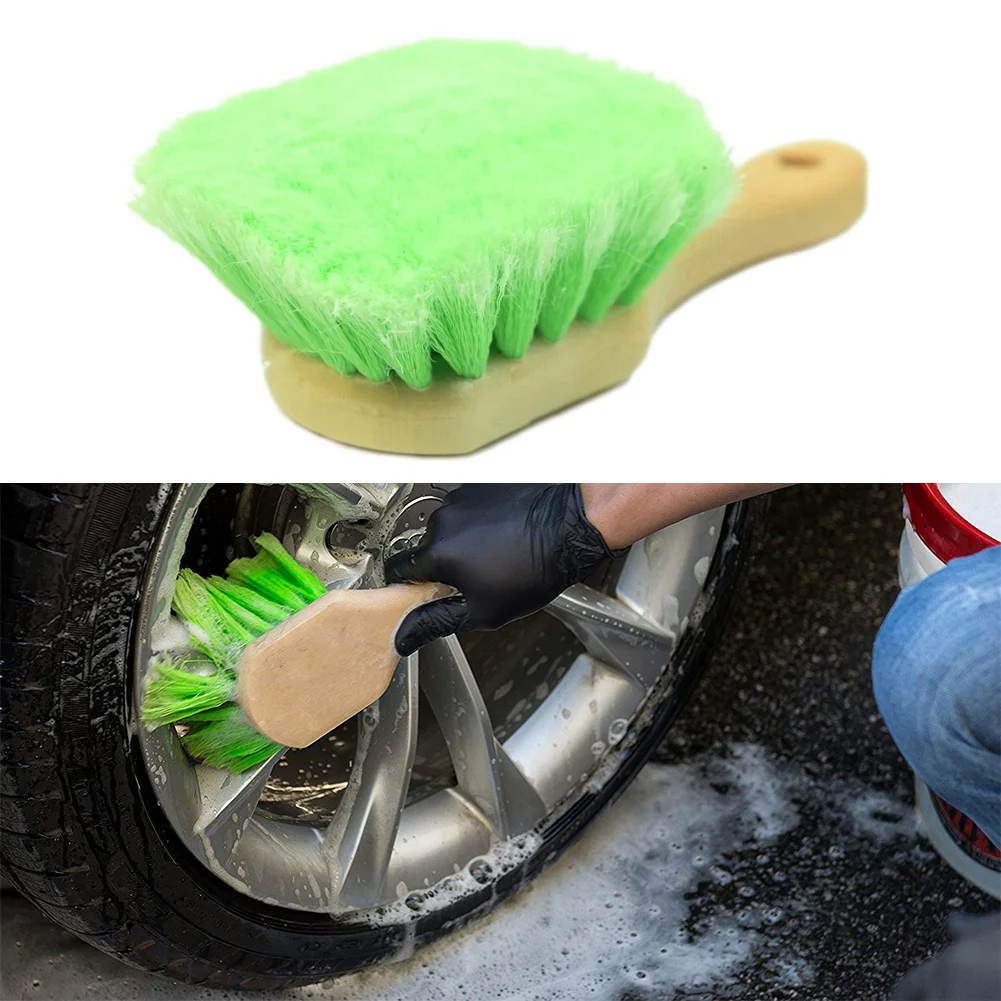 Upholstery Detailing Exterior Short Handle Wheel Tire Body Brush Polish For Auto Car Cleaning Brush Interior Floorliner Carpet