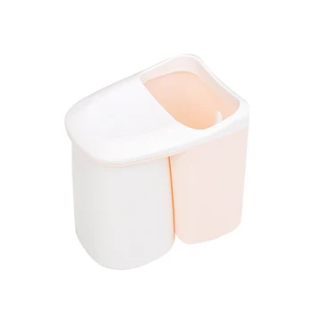 

Cup Rack ABS Organizer Toothpaste Container Toothbrush Holder Hotel Bathroom Suction Doughnut Shape Kids
