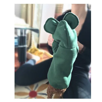 Green Pet Dog Clothes For Small Dogs Cosplay Hooded Sweatshirt Puppy Pet Cat Coat Jacket Chihuahua Pug Hoodie Clothing Apparel - Цвет: Green